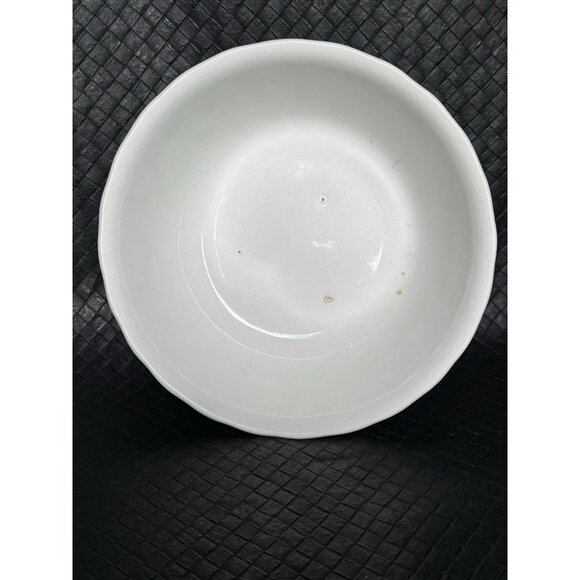 White Ironstone Bowl Late 1800s Victorian Era Fluted Edge Knowles Taylor 9 Inch - Picture 6 of 10
